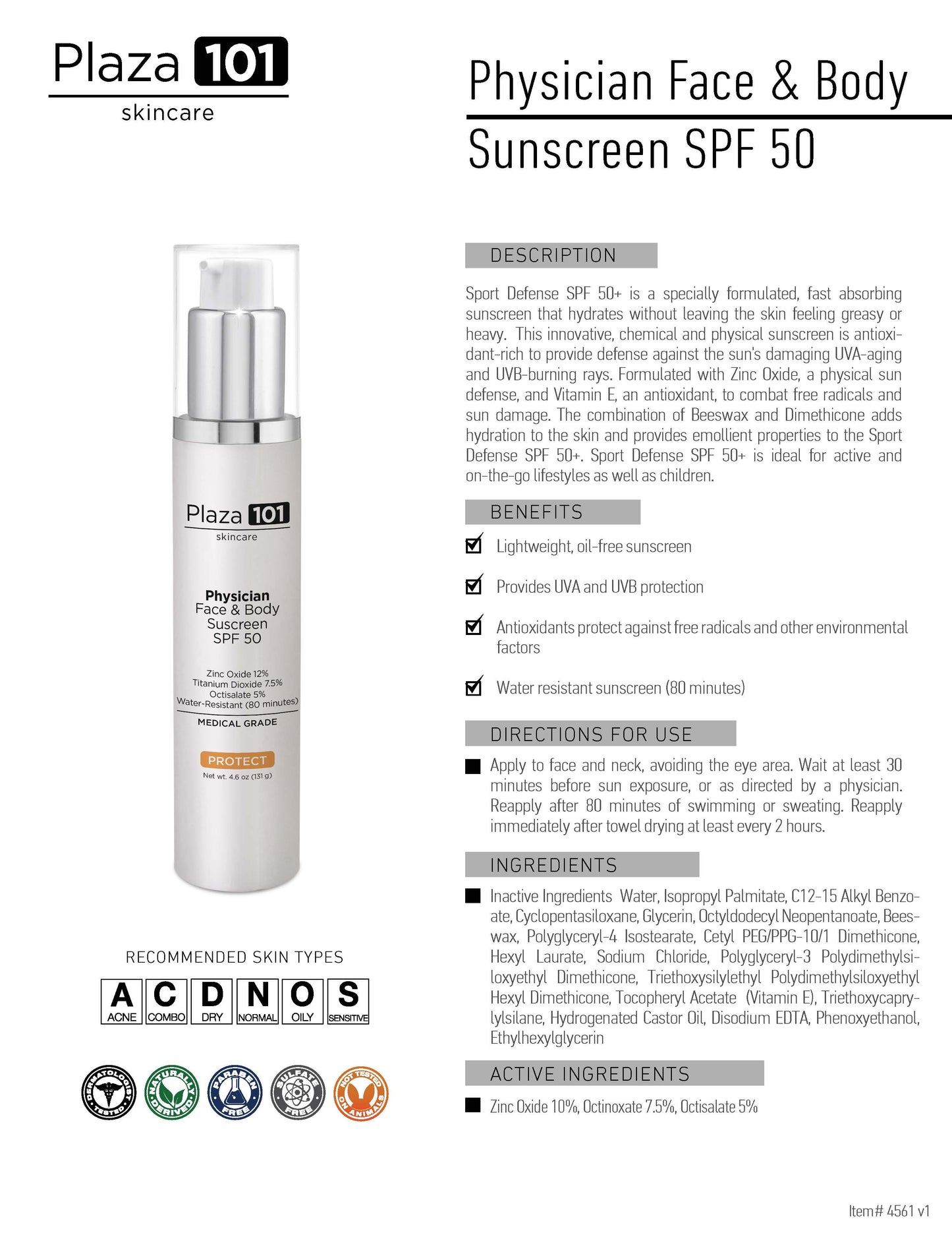 Physician Face and Body Sunscreen SPF 50